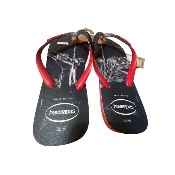 Havaianas Marvel Spider-Man Black & Red Flip Flops Size 13 NWT - Picture 4 of 5